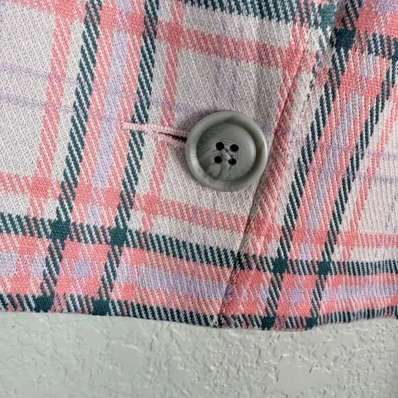 CAbi Playdate Crop Jacket + Pant Set Plaid Cheer Pink M Coquette Preppy Spring - Picture 12 of 16